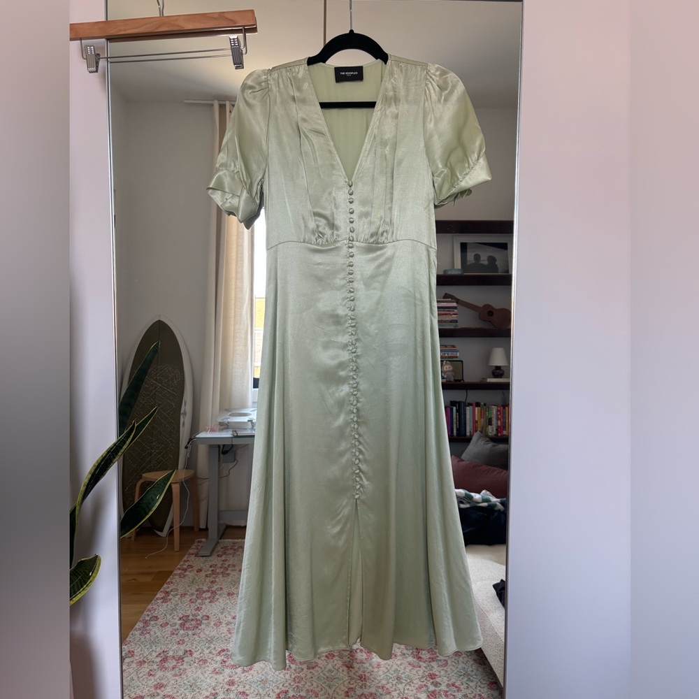 Elegant Mint Green Satin Dress